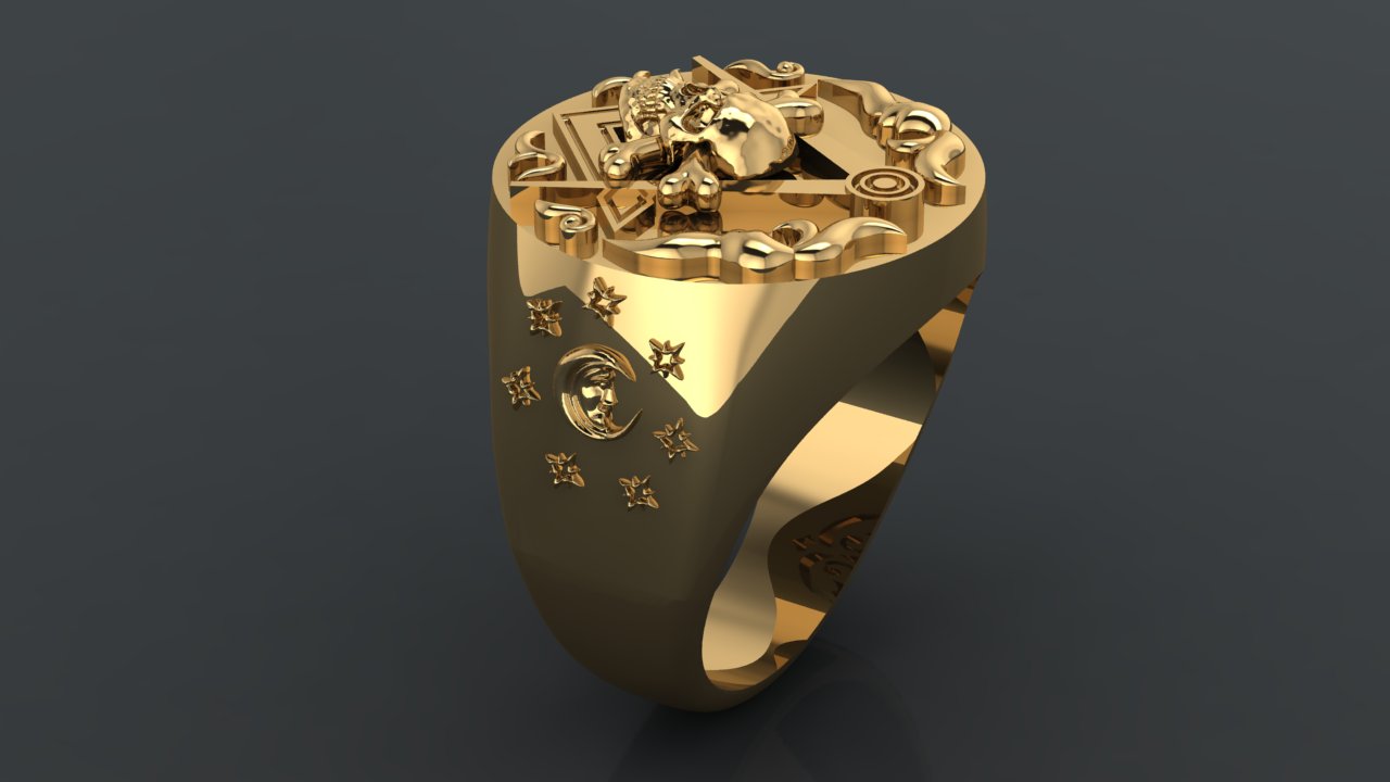 Master Mason S&C Skull Ring
