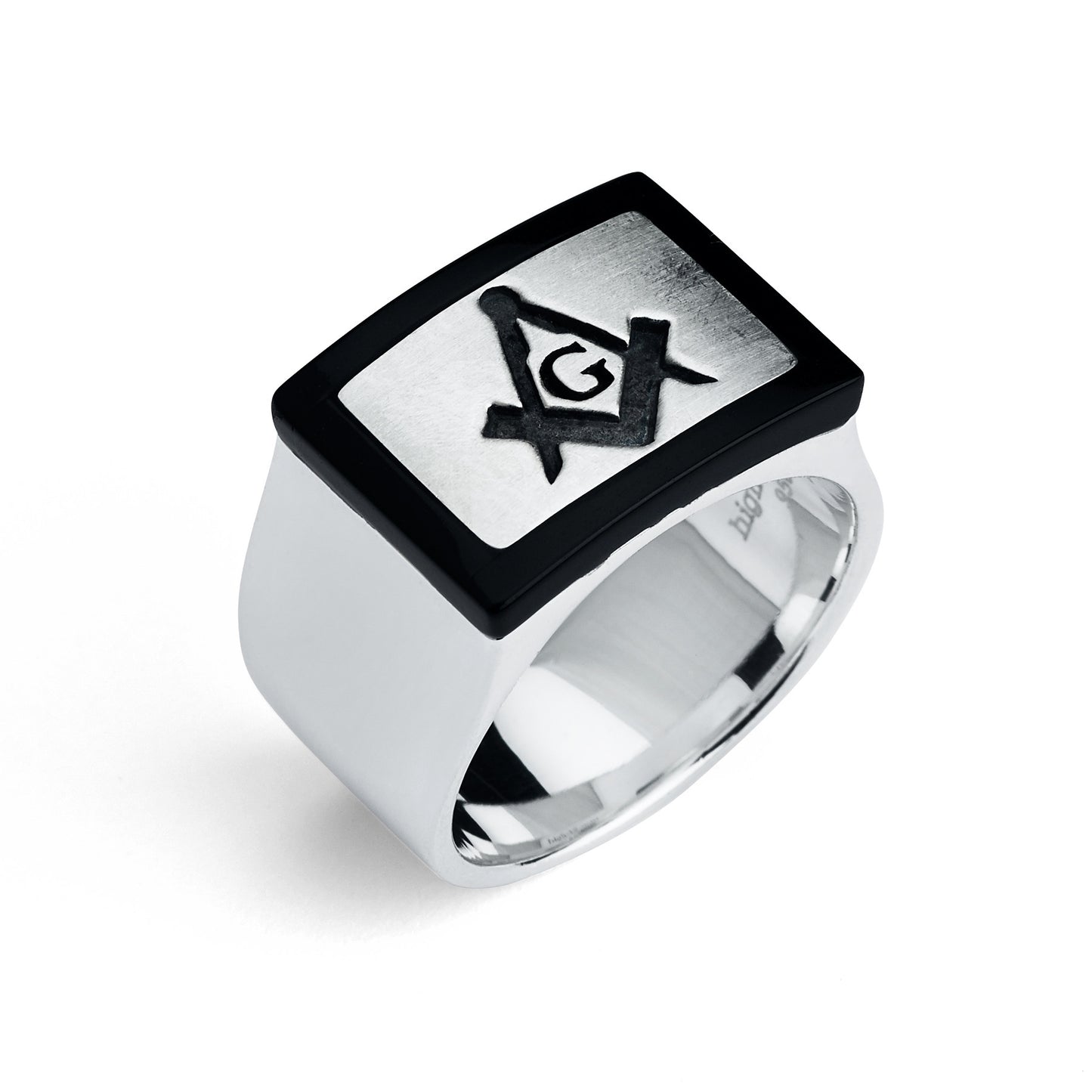 Master Mason Ring, Modern Rectangular Design