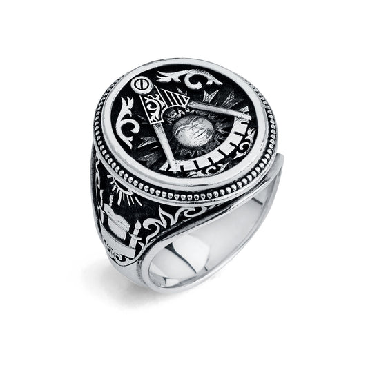 Past Master Ring, Gothic Oval Design (XL)